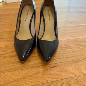Via Spiga Black Patent Leather Heels